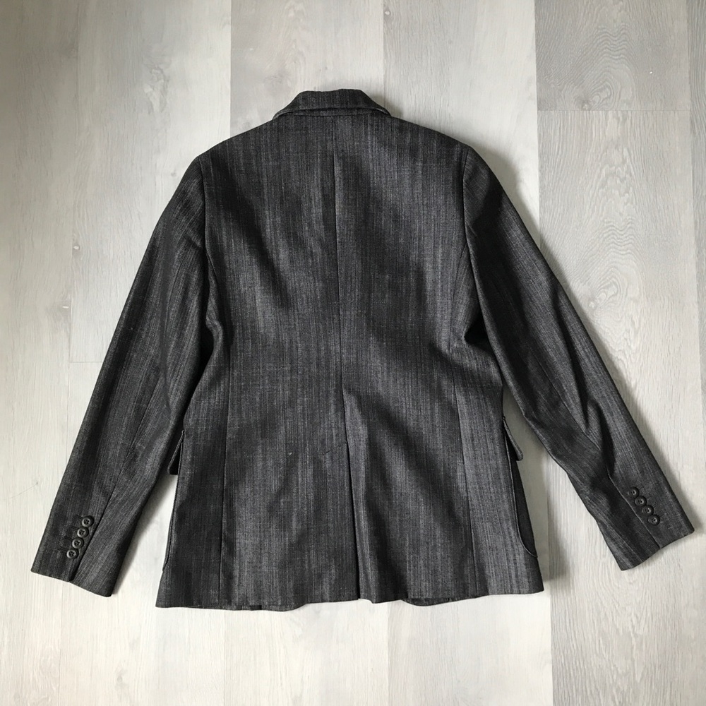 GAP TWILL DENIM GRAY BLAZER JACKET ONE BUTTON WOMENS 10 - Picture 11 of 11